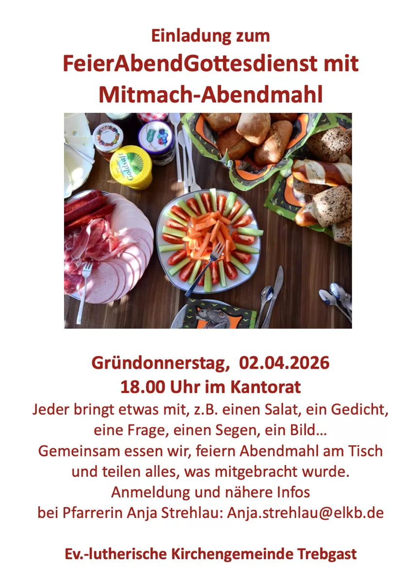 Einladung zum Feierabendgottesdienst am 02.04.2026