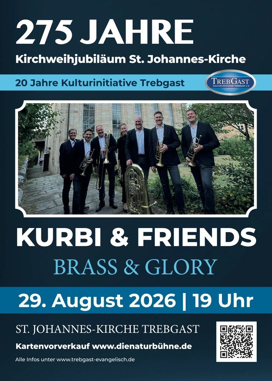Festkonzert „Brass and Glory“ mit Kurbi and friends am 29. August 2026 um 19:00 Uhr