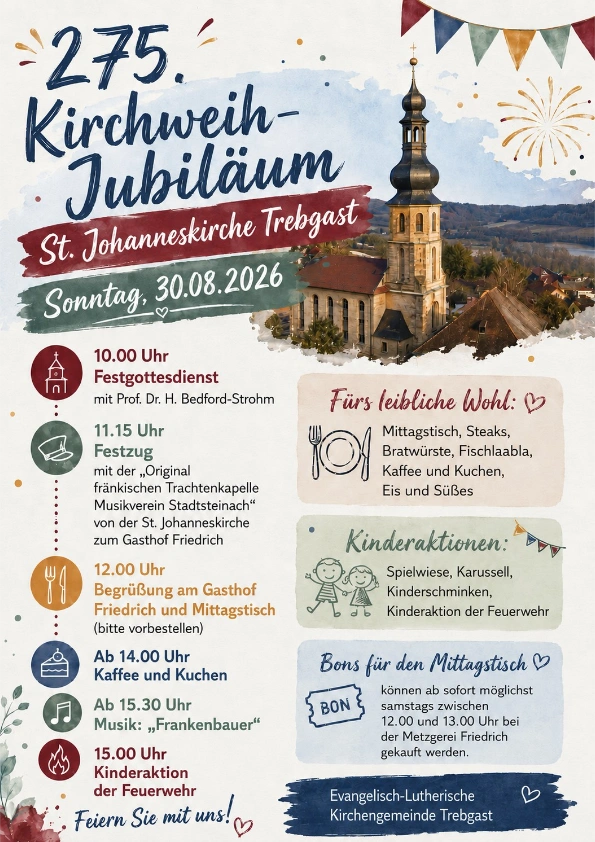 Jubiläumsprogramm 275 Jahre Kirchweih